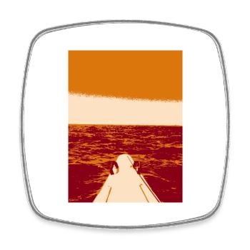 Surfing - Square fridge magnet - white - Front