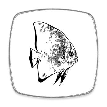 Élégant poisson-chauve-souris vintage - Magnet carré - blanc - Devant