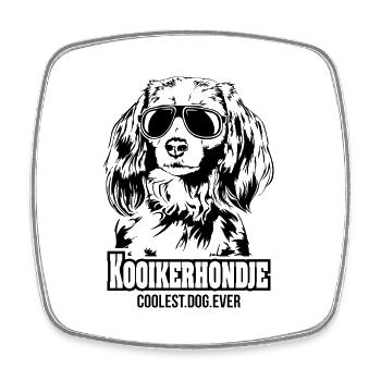 KOOIKERHONDJE coolest dog ever Dog saying dogs - Square fridge magnet - white - Front