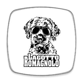 LAGOTTO ROMAGNOLO cool Sonnenbrille Hunde Hund - Viereckiger Kühlschrankmagnet - Weiß - Vorne