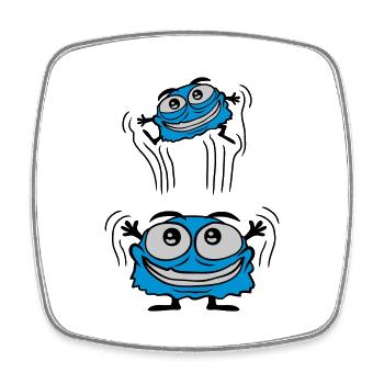 Papa Monster throws child - Square fridge magnet - white - Front