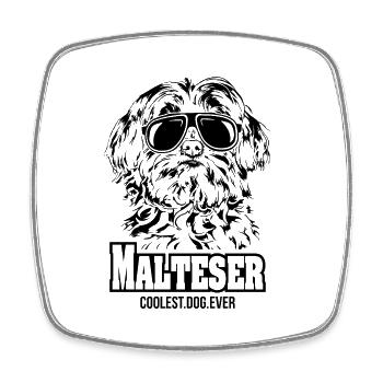 MALTESER coolest dog ever dog saying - Square fridge magnet - white - Front