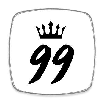 99 Couronne numérique - Magnet carré - blanc - Devant