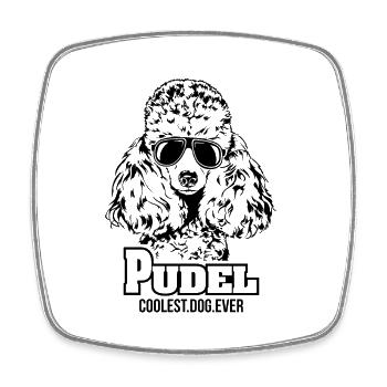 PUDEL coolest dog ever Hundespruch Hunde Hund - Viereckiger Kühlschrankmagnet - Weiß - Vorne