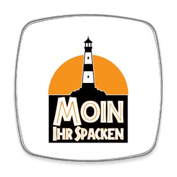 Farben änderbar | Moin Ihr Spacken - Viereckiger Kühlschrankmagnet - Weiß - Vorne