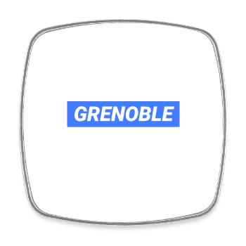 Grenoble France - Magnet carré - blanc - Devant