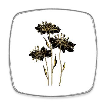 Fleur - Magnet carré - blanc - Devant
