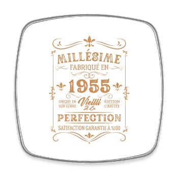 Cadeau D'anniversaire Millésime Fabriqué En 1955 - Magnet carré - blanc - Devant