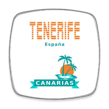 Tenerife - Espagne - Magnet carré - blanc - Devant