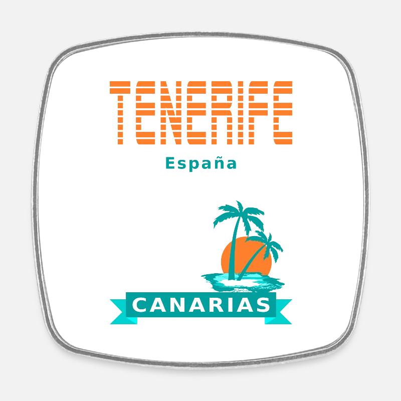 Tenerife - Espagne - Magnet carré - blanc