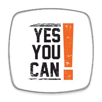 YesYouCan - Square fridge magnet - white - Front