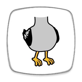 Möwe ohne Kopf Kostüm - Viereckiger Kühlschrankmagnet - Weiß - Vorne