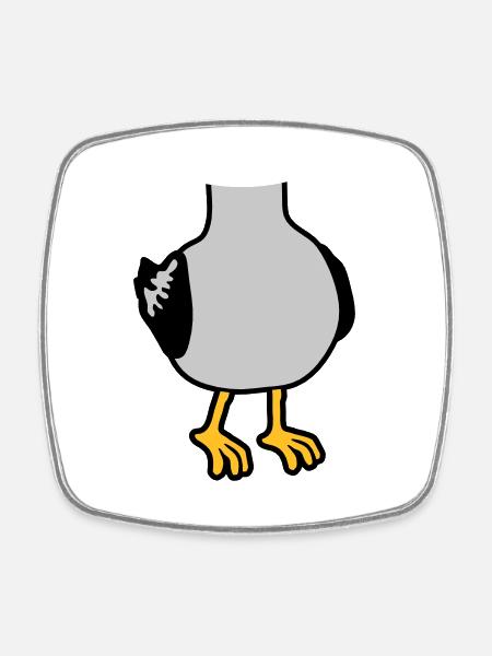 Möwe ohne Kopf Kostüm - Viereckiger Kühlschrankmagnet - Weiß