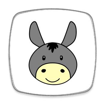 Cute donkey - Viereckiger Kühlschrankmagnet - Weiß - Vorne