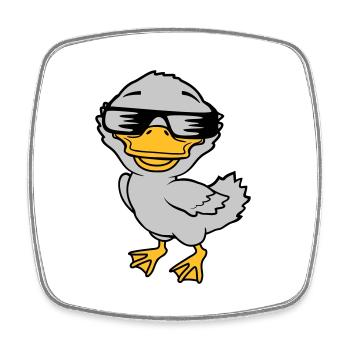 Cooles Sonnenbrille Entenküken Comic - Viereckiger Kühlschrankmagnet - Weiß - Vorne