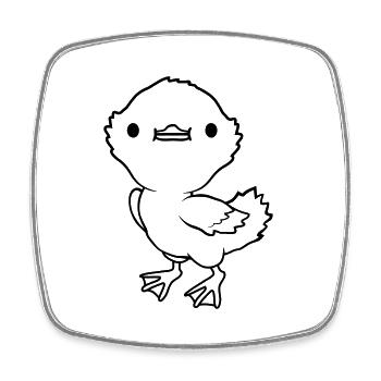 Little lovely cute duckling - Square fridge magnet - white - Front