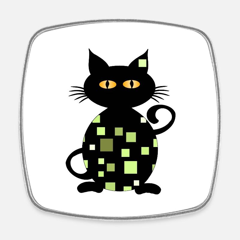 Cat - Square fridge magnet - white
