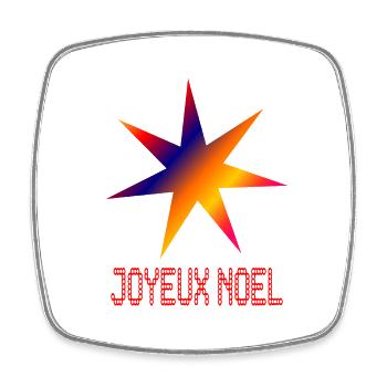 ETOILE. NOËL. JOYEUX NOËL. MERRY CHRISTMAS - Magnet carré - blanc - Devant