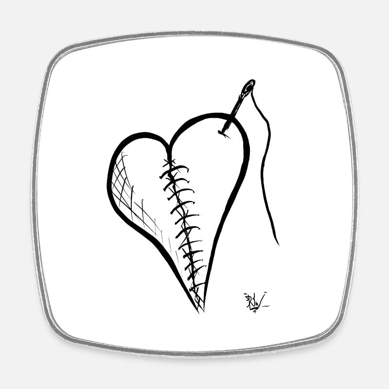 Heartache. - Square fridge magnet - white