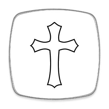 Christian Cross - Square fridge magnet - white - Front