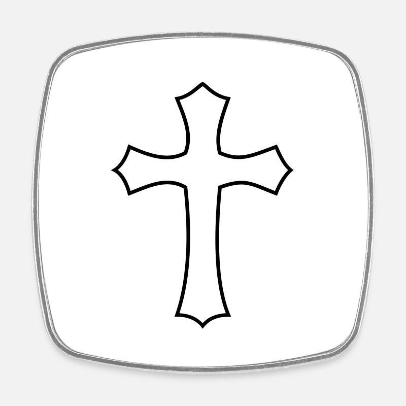Christian Cross - Square fridge magnet - white