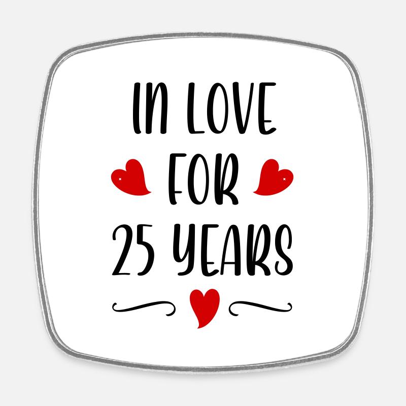 silver wedding - Square fridge magnet - white
