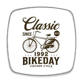 Cyclist 1992 Bike 30 years Anniversary - Square fridge magnet - white - Front