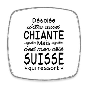chiante et suisse / femme suisse - Magnet carré - blanc - Devant