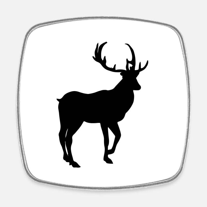 Hirsch Silhouette Vector Gift Idea - Square fridge magnet - white