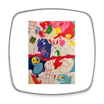 KidsArt - Villa Kunterbunt - Viereckiger Kühlschrankmagnet - Weiß - Vorne