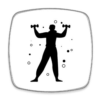 Bodybuilding Weightlifting Fitness Workout - Square fridge magnet - white - Front