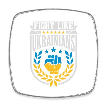 se battre comme citation des ukrainiens - Magnet carré - blanc - Devant