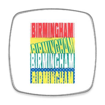 Birmingham Angleterre UK City Font Skyline Accueil - Magnet carré - blanc - Devant