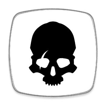 Skeleton skull - Square fridge magnet - white - Front