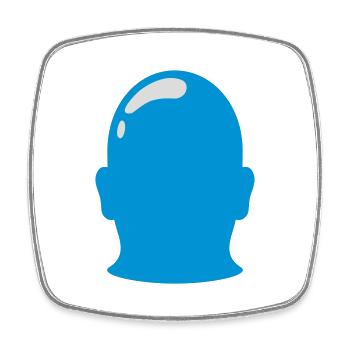 Symbol Bald Head Outline Silhouette - Square fridge magnet - white - Front