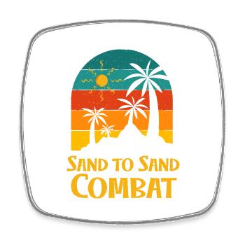 Sand to Sand Combat Beach Friends Ocean Buddy - Viereckiger Kühlschrankmagnet - Weiß - Vorne