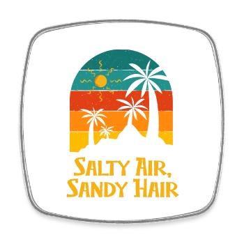 Salty Air Sandy Hair Ocean Summer Sea Tropical - Square fridge magnet - white - Front