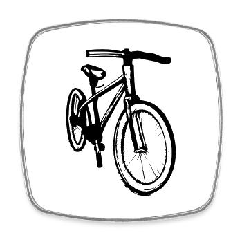 Bicycle Doodle Bicycles Cycling Vector 1 - Square fridge magnet - white - Front