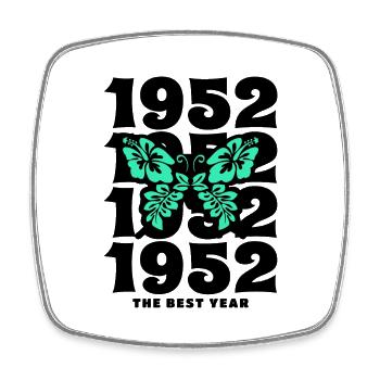 Groovy und Vintage 1952 70 Jahre Jubiläum - Viereckiger Kühlschrankmagnet - Weiß - Vorne