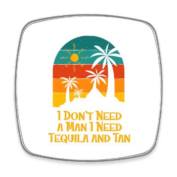 Besoin de tequila et de bronzage Bain de soleil d’été Tropical - Magnet carré - blanc - Devant