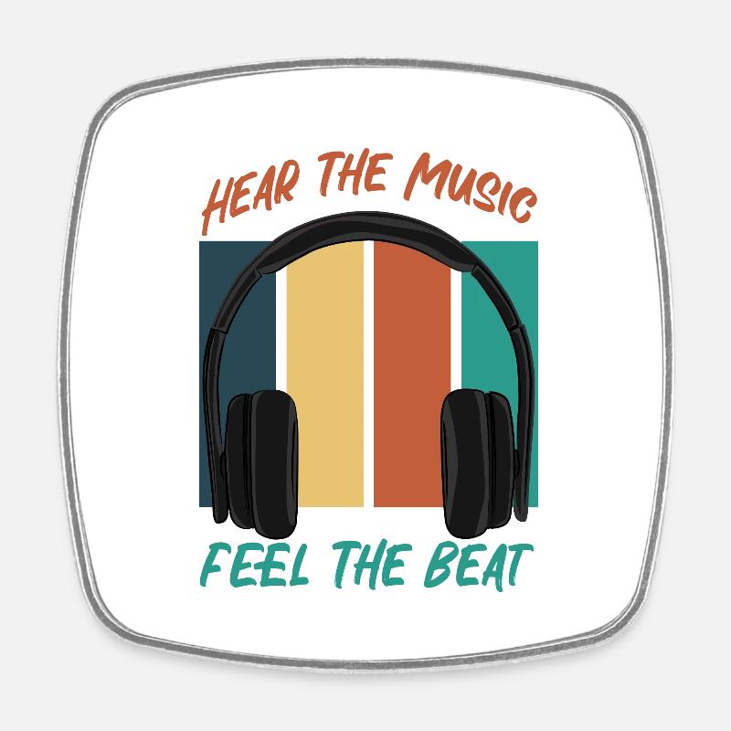 Hear The Music - Square fridge magnet - white