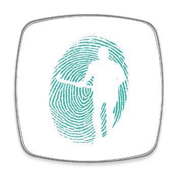 Field hockey Hockey DNA artificial turf ball - Square fridge magnet - white - Front