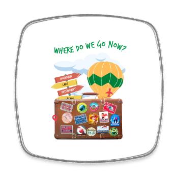 Travel Time - Square fridge magnet - white - Front