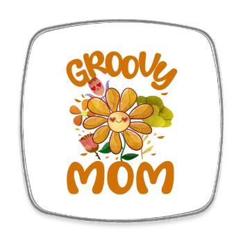 Groovy Mom Family Matching Vintage Family Outfit - Magnet carré - blanc - Devant