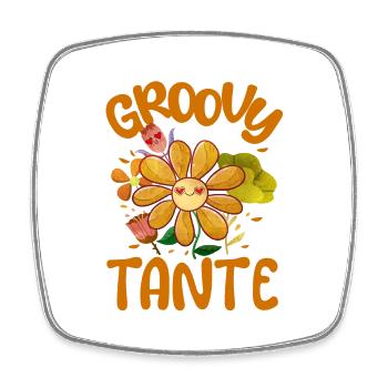 Groovy Aunt Family Matching Vintage Family - Magnet carré - blanc - Devant