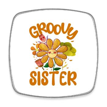 Groovy Sister Family Matching Vintage Family - Magnet carré - blanc - Devant