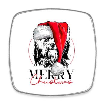 Santa HAVANESER Merry Christmas Hunde Wilsigns - Viereckiger Kühlschrankmagnet - Weiß - Vorne