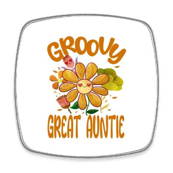 Groovy Great Auntie Family Matching Vintage - Magnet carré - blanc - Devant