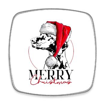 Santa MAGYAR VIZSLA Chiens de Noël Chien Wilsigns - Magnet carré - blanc - Devant