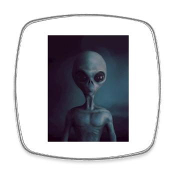 Alien - Square fridge magnet - white - Front